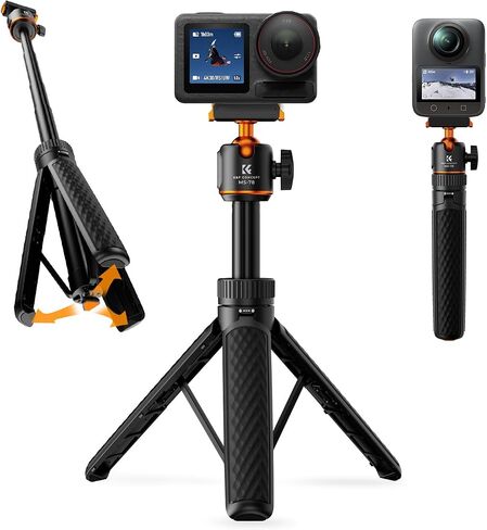 K&F CONCEPT 25.6" Selfie Stick Tripod for DJI Osmo Action 5 Pro | Pop Open Extendable Handle Grip Magnetic Quick-Release Adapter Travel Video Shooting Stand for Osmo Action 3/4/Osmo 360 MS78 in Kuwait