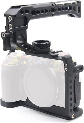 Professional Camera Cage for Canon EOS RP - Precision CNC Aluminum Rig with 1/4" Threads & NATO Rail (Full Access to Ports/Battery Door) (YH-EOS-RP +Handle 1) in Kuwait