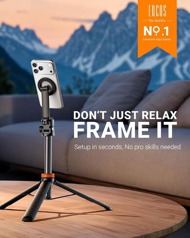 EUCOS 62" Magsafe Tripod, Tripod for iPhone & Magnetic Selfie Stick Tripod with Remote, Strong Magnetic Phone Holder for Magsafe, Extendable Phone Tripod Stand for iPhone in Kuwait