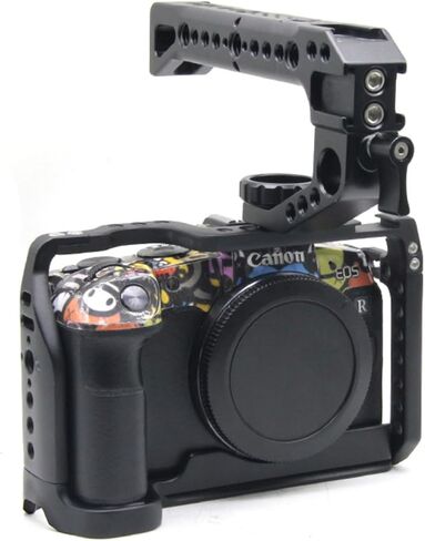 Professional Camera Cage for Canon EOS RP - Precision CNC Aluminum Rig with 1/4" Threads & NATO Rail (Full Access to Ports/Battery Door) (YH-EOS-RP +Handle 1) in Kuwait
