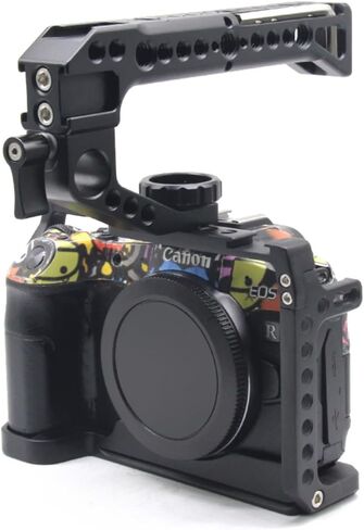 Professional Camera Cage for Canon EOS RP - Precision CNC Aluminum Rig with 1/4" Threads & NATO Rail (Full Access to Ports/Battery Door) (YH-EOS-RP +Handle 1) in Kuwait