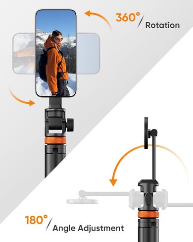 EUCOS 62" Magsafe Tripod, Tripod for iPhone & Magnetic Selfie Stick Tripod with Remote, Strong Magnetic Phone Holder for Magsafe, Extendable Phone Tripod Stand for iPhone in Kuwait