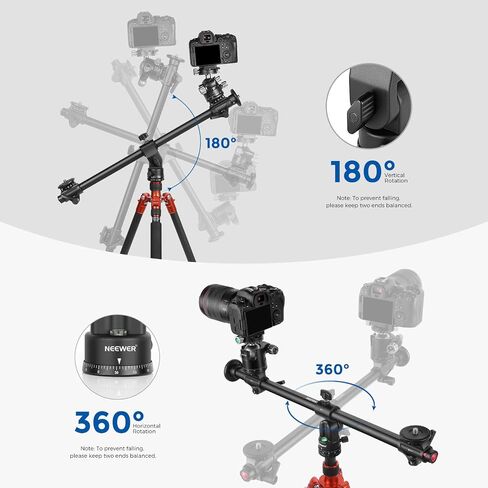 NEEWER 30"/76cm Horizontal Tripod Center Axis with 3/8" Screw, Aluminum Alloy 360° Rotatable 180°Vertical Adjustable Tripod Extension Boom Arm for Macro Overhead Photography (Load up to 22lb) in Kuwait