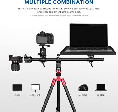 NEEWER 30"/76cm Horizontal Tripod Center Axis with 3/8" Screw, Aluminum Alloy 360° Rotatable 180°Vertical Adjustable Tripod Extension Boom Arm for Macro Overhead Photography (Load up to 22lb) in Kuwait