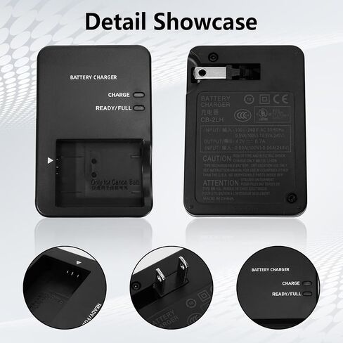 NB-13L Battery Charger Direct Plug-in/Wired Plug-in, Compatible with CanonCB-2LHE, G7 X Mark I1/IIl, G5 X, G9 X,SX740 HS, SX730 HS, SX720 HS, SX620HS, G1 X Mark Ill Camera (Wireless Direct Plug-in) in Kuwait
