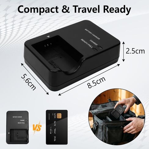 NB-13L Battery Charger Direct Plug-in/Wired Plug-in, Compatible with CanonCB-2LHE, G7 X Mark I1/IIl, G5 X, G9 X,SX740 HS, SX730 HS, SX720 HS, SX620HS, G1 X Mark Ill Camera (with Charging Cable) in Kuwait