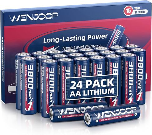 AA Lithium Batteries 3800mAh 8 Pack, 1.5V FR6, Non-Rechargeable | 15-Year Shelf Life | Leak-Resistant, Temp-Ready, 15g Each | For Cameras, Smart Locks, Flashlights & Backup in Kuwait