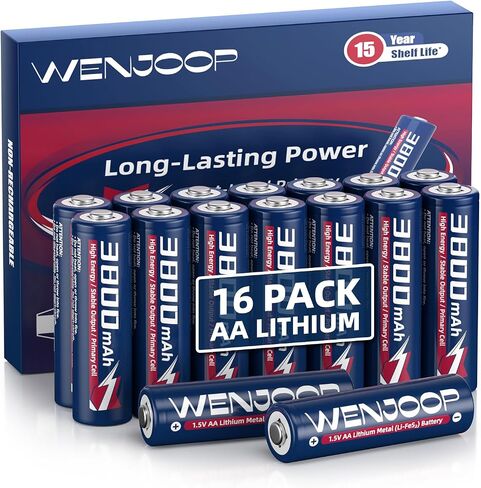 AA Lithium Batteries 3800mAh 8 Pack, 1.5V FR6, Non-Rechargeable | 15-Year Shelf Life | Leak-Resistant, Temp-Ready, 15g Each | For Cameras, Smart Locks, Flashlights & Backup in Saudi Arabia