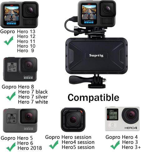 Suptig Portable Charger, 7800mAh Battery Pack Power Bank, Compatible for Gopro Mission 1 Pro Hero 13 Hero 12 11 10 9 8 7 6 5 4 3 3+ Session gopro max 2 DJI osmo AKASO Insta 360 Action Camera in Saudi Arabia