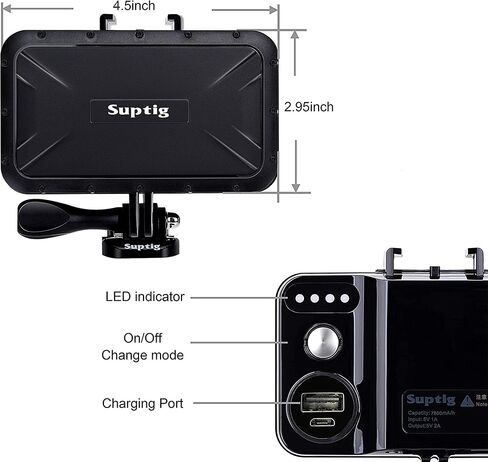 Suptig Portable Charger, 7800mAh Battery Pack Power Bank, Compatible for Gopro Mission 1 Pro Hero 13 Hero 12 11 10 9 8 7 6 5 4 3 3+ Session gopro max 2 DJI osmo AKASO Insta 360 Action Camera in Saudi Arabia