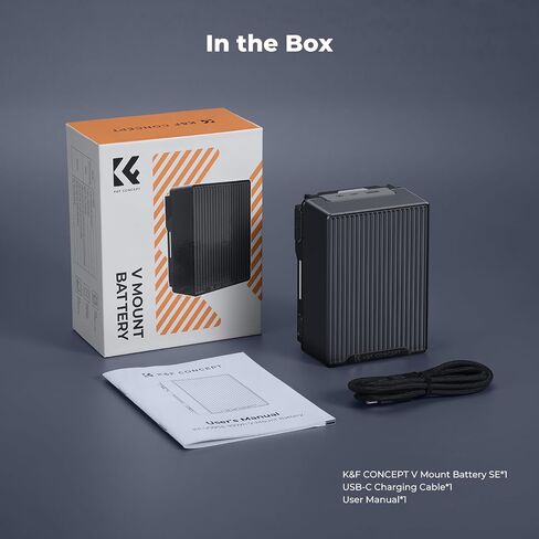 K&F CONCEPT V Mount Battery, 99Wh 6700mAh V-Mount Battery with PD 100W USB-C Fast Charging, with Dual D-TAP/A/USB-C/DC/TFT Display/Emergency Light for Camera, Camcorder, Monitor, Video Light in Kuwait