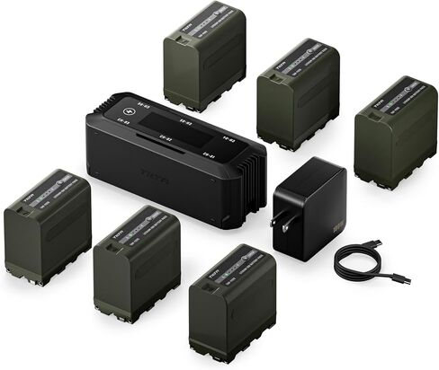 Tilta Foldable Charging Station Battery Kit w/ 2 Batteries | for L-Series, NP-F550, NP-F970, NP-F750 Multi-Slot Charger | Smart TFT Color Display Dock | Active Cooling Thermal Management Protection in Saudi Arabia