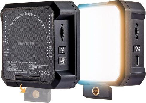LM01 Bi-Color LED Video Light with Magnetic Back – Attaches to Iron Stands, High CRI, Adjustable Color Temp & Brightness – for Content Creation & Vlogging in Kuwait