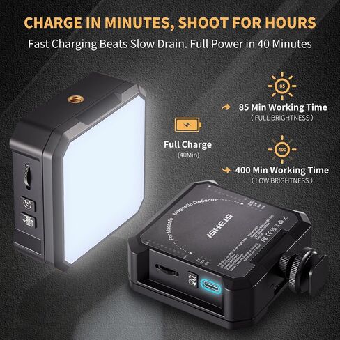 LM01 Bi-Color LED Video Light with Magnetic Back – Attaches to Iron Stands, High CRI, Adjustable Color Temp & Brightness – for Content Creation & Vlogging in Kuwait