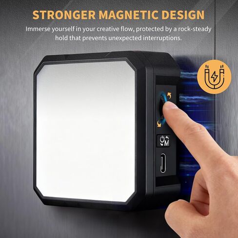 LM01 Bi-Color LED Video Light with Magnetic Back – Attaches to Iron Stands, High CRI, Adjustable Color Temp & Brightness – for Content Creation & Vlogging in Kuwait