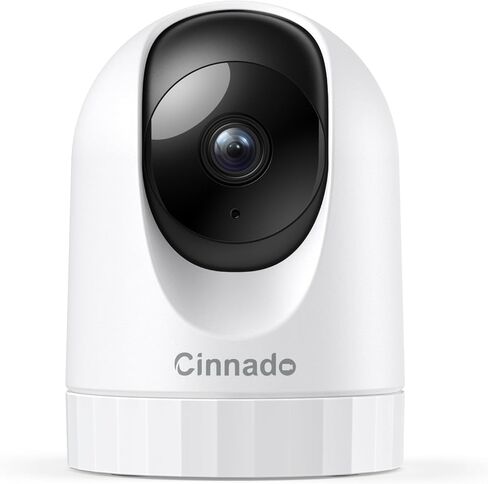 Cinnado 2K Indoor Security Camera with Alert for Pet/Cat/Nanny, D1 2Pack | Baby Monitor with 2.4Ghz Wi-Fi Camera & Audio, Night Vision, 24/7 SD Card/Cloud Storage, Compatible with Alexa & Google Home in Kuwait