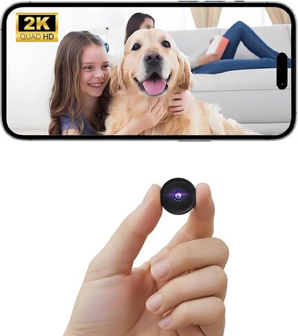 ELEFOCUS Hidden Camera, 2K Mini Spy Camera Wireless for Home Security, Camaras Espias Ocultas, Secret WiFi Camera for Pet/Baby, Small Indoor Nanny Cam with Night Vision & Motion Detection in Kuwait
