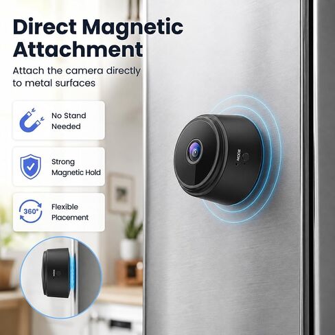 ELEFOCUS Hidden Camera, 2K Mini Spy Camera Wireless for Home Security, Camaras Espias Ocultas, Secret WiFi Camera for Pet/Baby, Small Indoor Nanny Cam with Night Vision & Motion Detection in Kuwait