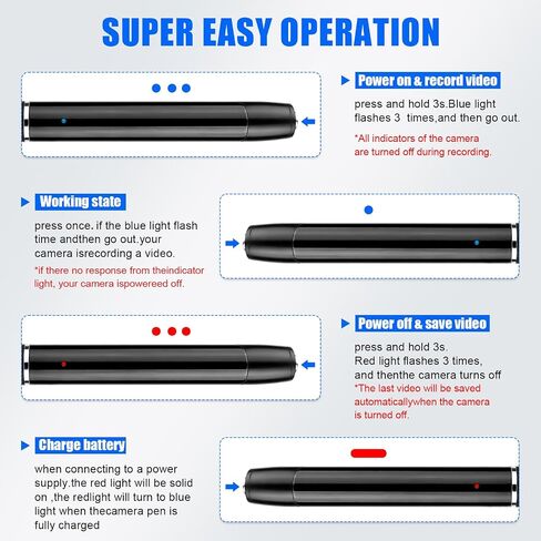 Mini Spy Camera Pen 1080P Full HD Video Recorder with 64GB Card, USB Charging, Security Surveillance Camera in Kuwait