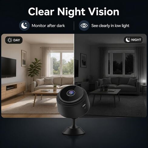 ELEFOCUS Hidden Camera, 2K Mini Spy Camera Wireless for Home Security, Camaras Espias Ocultas, Secret WiFi Camera for Pet/Baby, Small Indoor Nanny Cam with Night Vision & Motion Detection in Kuwait