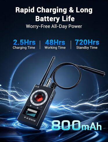 Hidden Camera Detectors, 3-in-1 GPS Tracker Detector, Bug Detector, Ultra-Long Battery Life, RF Detector for Airbnb, Hotels, Bathroom, Home, Office in Kuwait