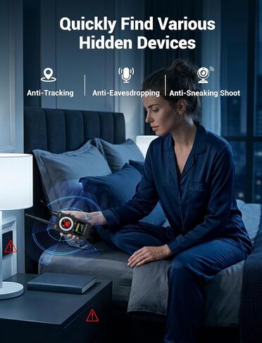Hidden Camera Detectors, 3-in-1 GPS Tracker Detector, Bug Detector, Ultra-Long Battery Life, RF Detector for Airbnb, Hotels, Bathroom, Home, Office in Kuwait
