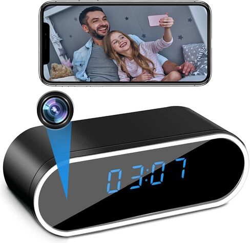 WiFi Camera Clock HD 1080P for Home, Office, Indoor Surveillance Camera Wireless Camera with Motion Detection/Night Vision Nanny Cam Security Camera in Kuwait