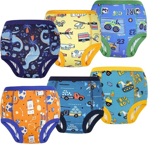 MooMoo Baby Potty Training Underwear for Boys Cotton Toddler Training Pants Reusable Absorbent Training Underwear for Toddler 3T, 6 Pack in Kuwait