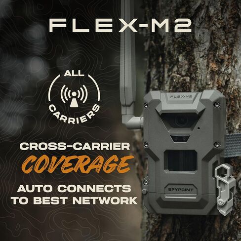 SPYPOINT Flex-M2 Solar Bundle - Cellular Trail Camera - Latest Generation, Best Hunting Accessories, No WiFi Needed, GPS, Night Vision, Dual-SIM LTE, Game Camera, 32MP Photos, 1080p Videos + Sound in Kuwait