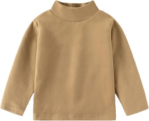 Toddler Boys Turtleneck Solid Long Sleeve Shirt Mock Neck Tops Undershirt Baby Kids Fall Winter Basic Pullover Clothes in Kuwait
