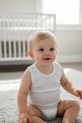 Baby Boy's Sleeveless Tank Top Undershirts, 100% Cotton, Crew Neck, Casual Style, 4 Pack, Infant-Toddler in Kuwait