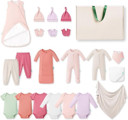 PurComfy Bamboo Newborn Clothes Gift Set: 21-Piece Baby Layette Set, Infant Clothes Essentials — Everything Premium Set in Kuwait