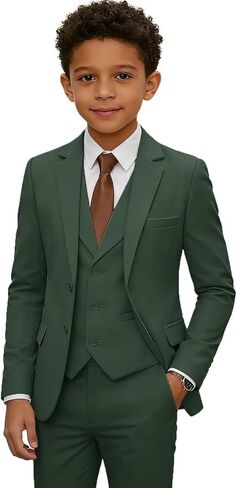 Boys Suits Toddler Slim Fit Tuxedo Suit for Kids Formal Wedding Outfit Youth Boy Dress Clothes Set with Tie in Kuwait