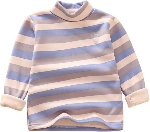 Girls Boys Striped Turtleneck Shirt Long Sleeve Cotton Tops Undershirt Kids Baby Fall Winter Basic Tops Pullover Clothes in Kuwait