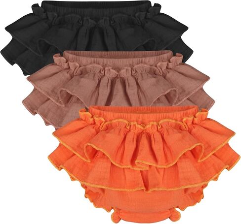3 PCS Baby Girl Diaper Covers Bloomers Toddlers Ruffle Skirt Shorts Cotton Gauze Cute Underpants in Kuwait