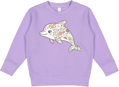 inktastic Cute Flowered Dolphin Toddler Sweatshirt in Kuwait