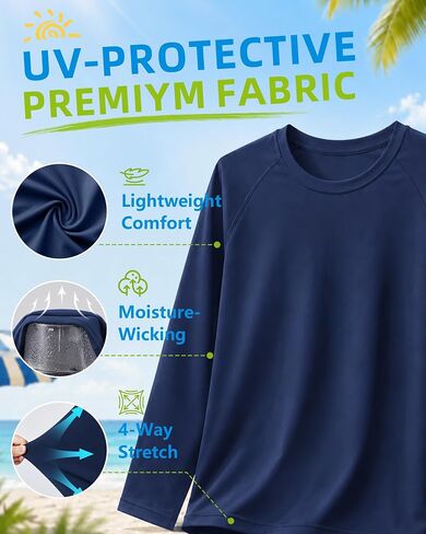 6M-5T 3-Pack Baby Toddler Rash Guard Swim Shirts UPF 50+ Boys Girls | Quick-dry 4-way stretch UV sun protection tops; moisture-wicking tagless comfort for beach, pool, splash pad and summer play in Kuwait