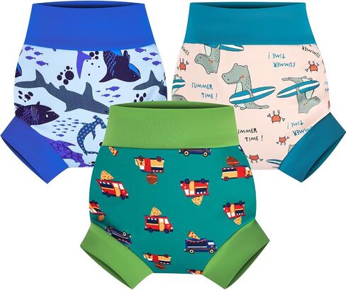 Swim Diapers 3 Pcs Reusable Swimming Diaper for Baby Boys and Girls 2-5T in Kuwait