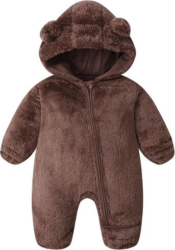 Newborn Baby Boy Snowsuit Toddler Girl Infant Fleece Winter Coat | LECHARMEBB in Kuwait
