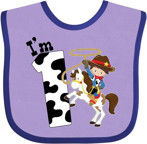 inktastic I'm One-cowboy Riding Horse Birthday Baby Bib in Kuwait