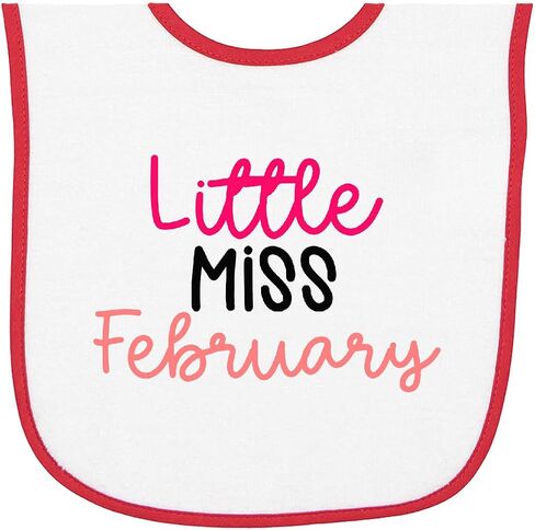 inktastic Little Miss February Baby Terry Cloth Bib in Kuwait