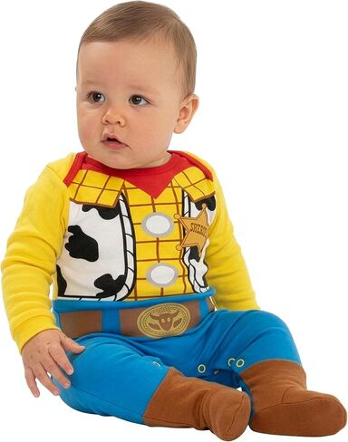 Disney Toy Story Baby Sleepers 2 Pack, Woody And Buzz Lightyear Baby Sleep And Play, Newborn Footie Pajamas 3-6M Multicolor in Kuwait