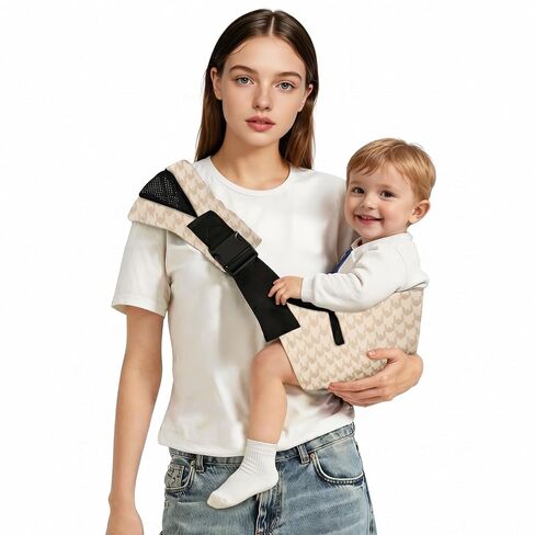 Baby Sling Carrier, Premium Cotton Linen Baby Sling,Adjustable Baby Carrier for 10-35 lbs,Portable and Lightweight(Houndstooth) in Kuwait