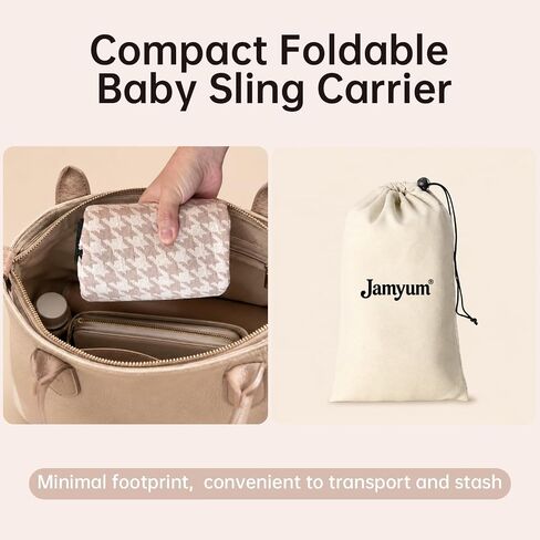 Baby Sling Carrier, Premium Cotton Linen Baby Sling,Adjustable Baby Carrier for 10-35 lbs,Portable and Lightweight(Houndstooth) in Kuwait