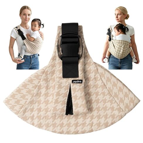 Toddler Sling Carrier with Extra Padding, Adjustable Baby Carrier Front & Back Carry, Non-Slip Ergonomic Seat, Lightweight Breathable Travel Baby Sling for Toddlers & Parents (Houndstooth) in Kuwait