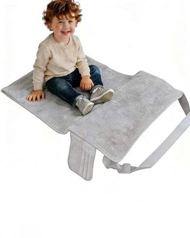 Large Size BlackToddler Airplane Bed, Portable Airplane Seat Extender Travel Bed for Kids, Soft Baby Plane Travel Essentials for Flying, Toddlers Long Flight Must Haves Footrest in Kuwait