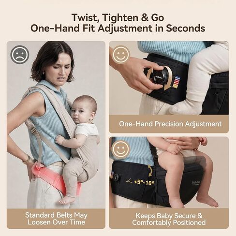 Hip Seat Baby Carrier with Y-Float Straps, Fits Newborn to 44 lbs in Kuwait