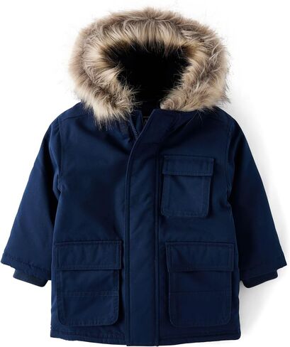 The Children's Place Baby Boys' And Toddler Water and Wind Resistant Hooded Zip Front Parka Jacket in Kuwait