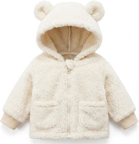 Baby Boys Girls Winter Jacket Coat 0-3 Years Old Fleece Bear Hooded Outerwear in Kuwait