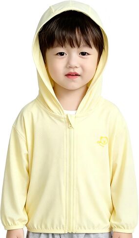 Toddler Zip-Up Hoodie UPF50+ Infant Sun Protection Clothing | Lightweight Breathable Cooling Quick-Dry, Long Sleeve, Baby Sun Shirt for Boys Girls Daily Wear, 6M-6T in Kuwait